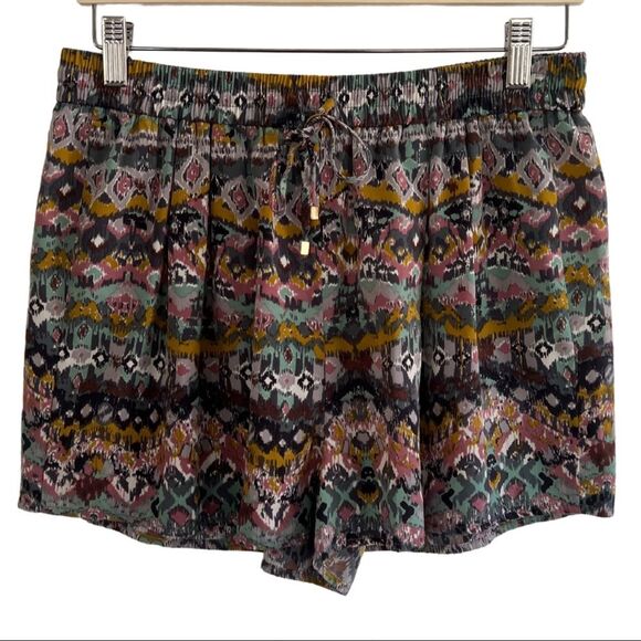 Boho Design Multi Color Silky Pull-on Shorts Aztec Print Forever 21 Size Large - Picture 1 of 14